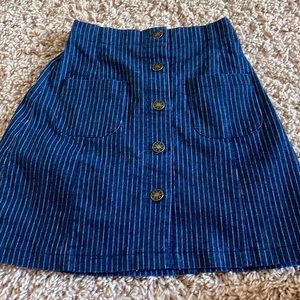 Miss b stripped jean button in front girls skirt